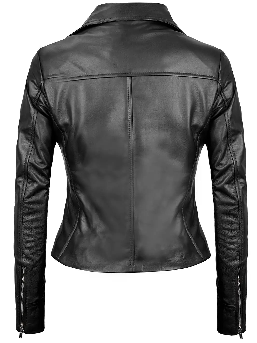 Noir Blouson En Cuir Femme