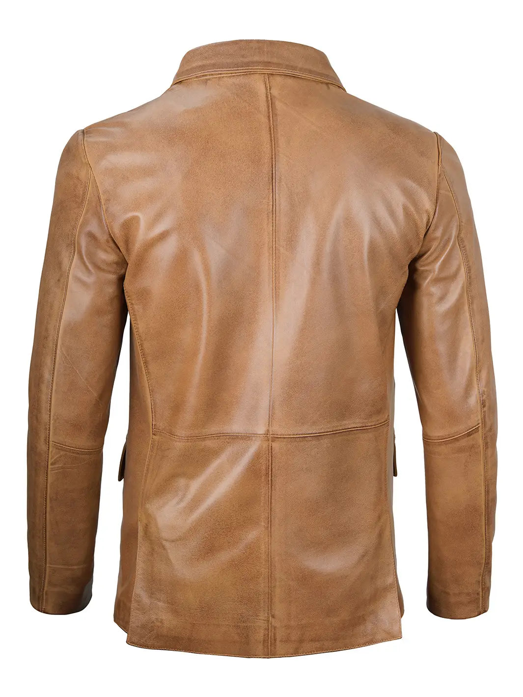 Blazer en cuir marron camel