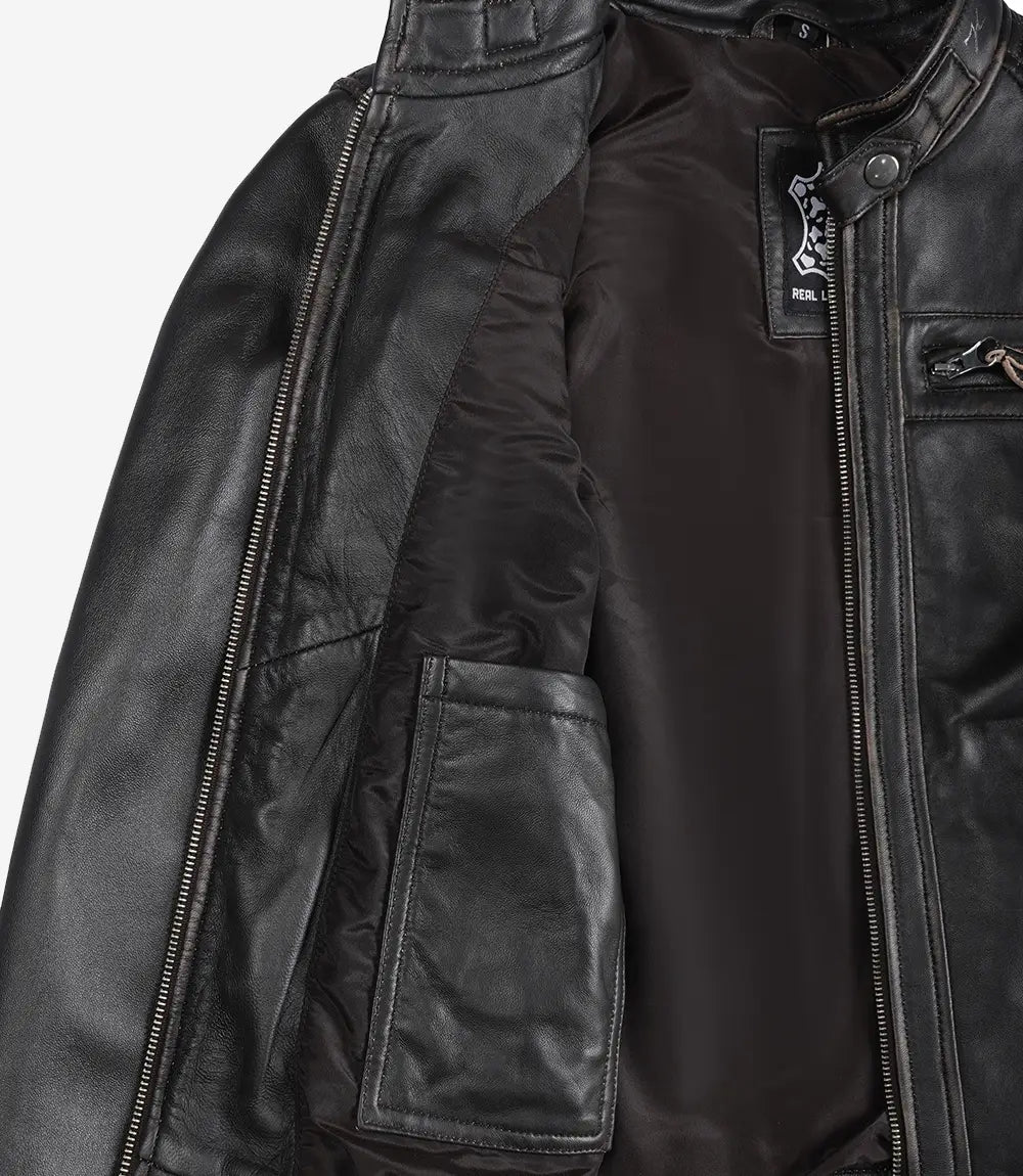 Veste En Cuir Marron