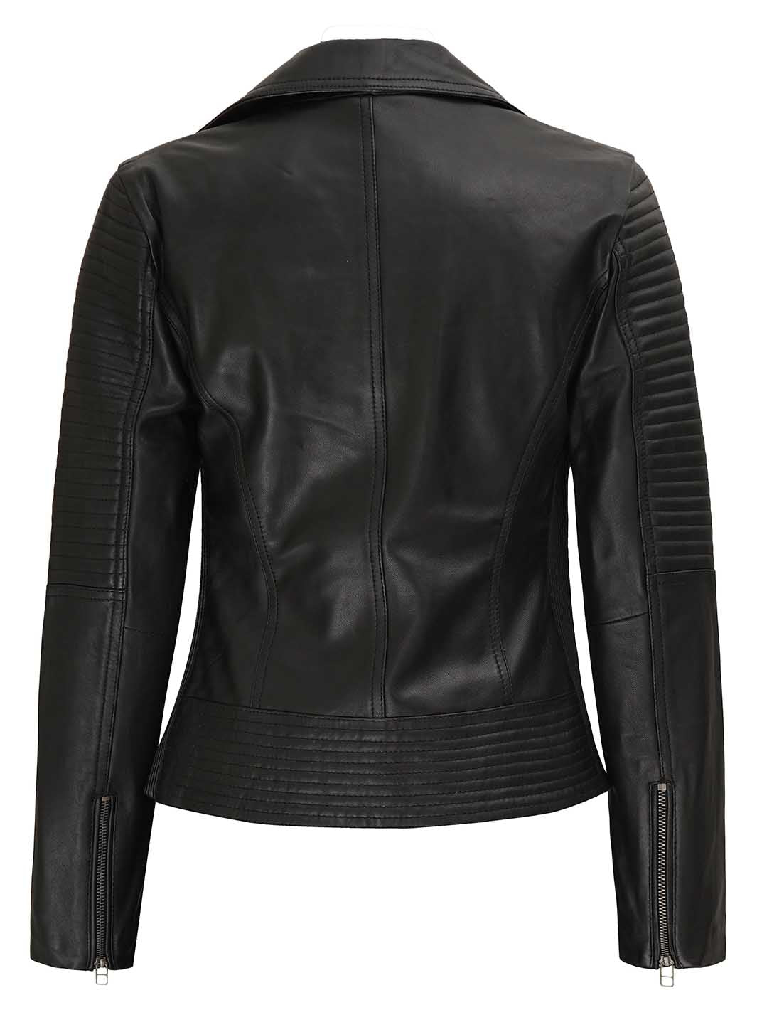 Veste de moto noire pour femme