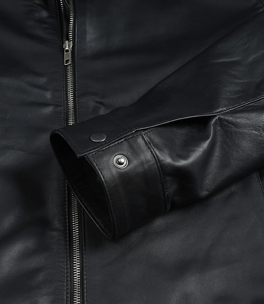 Noir Vachette Veste En Cuir