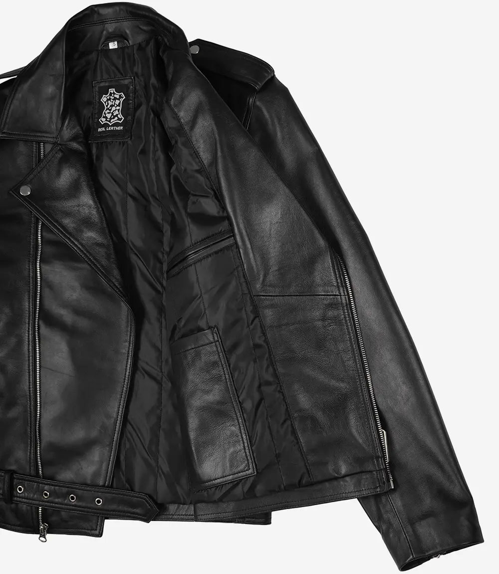 Homme Noir Veste en Cuir