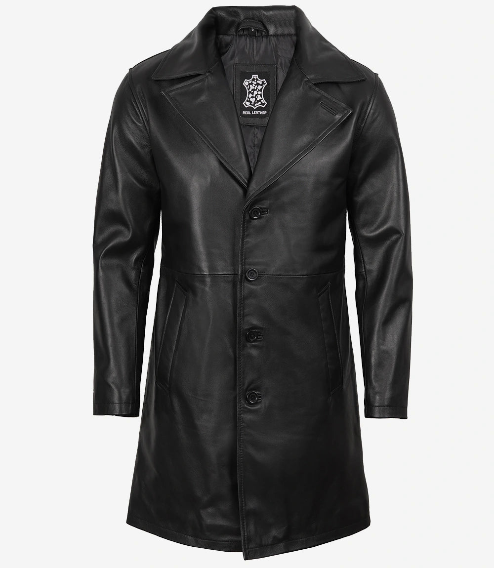 Jackson Manteau En Cuir Noir Pour Homme