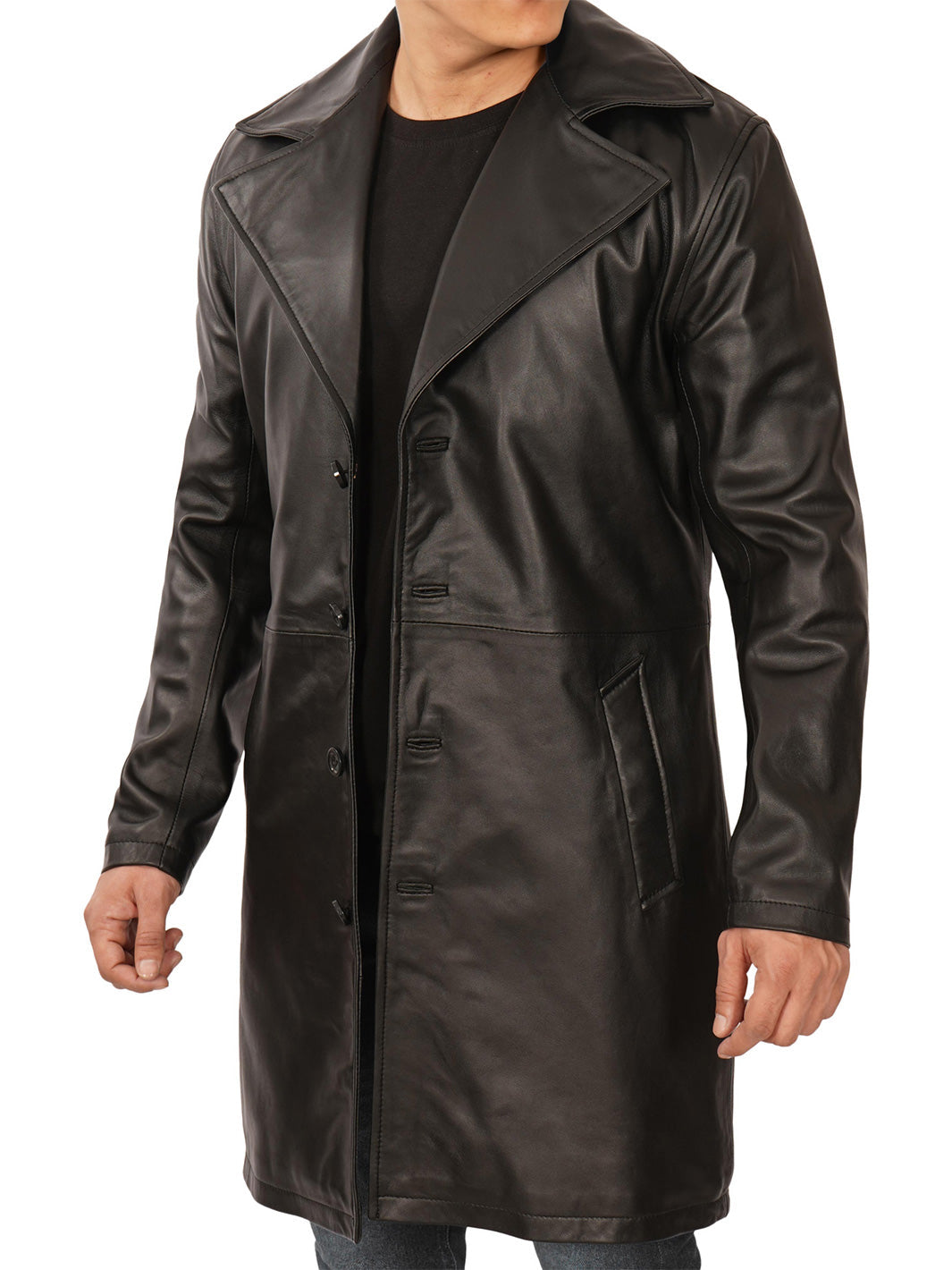Manteau de voiture noir pour hommes