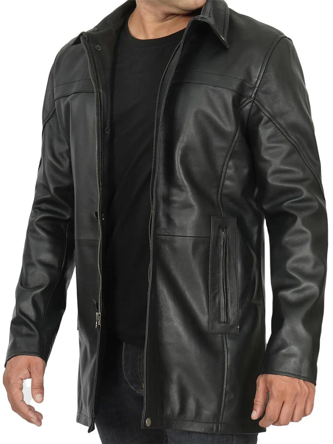 Manteau en cuir pour hommes