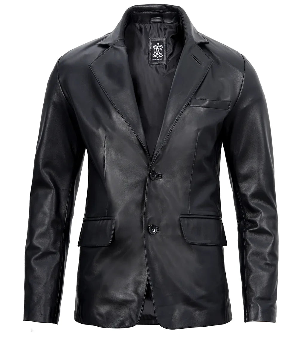 Veste en cuir blazer pour hommes