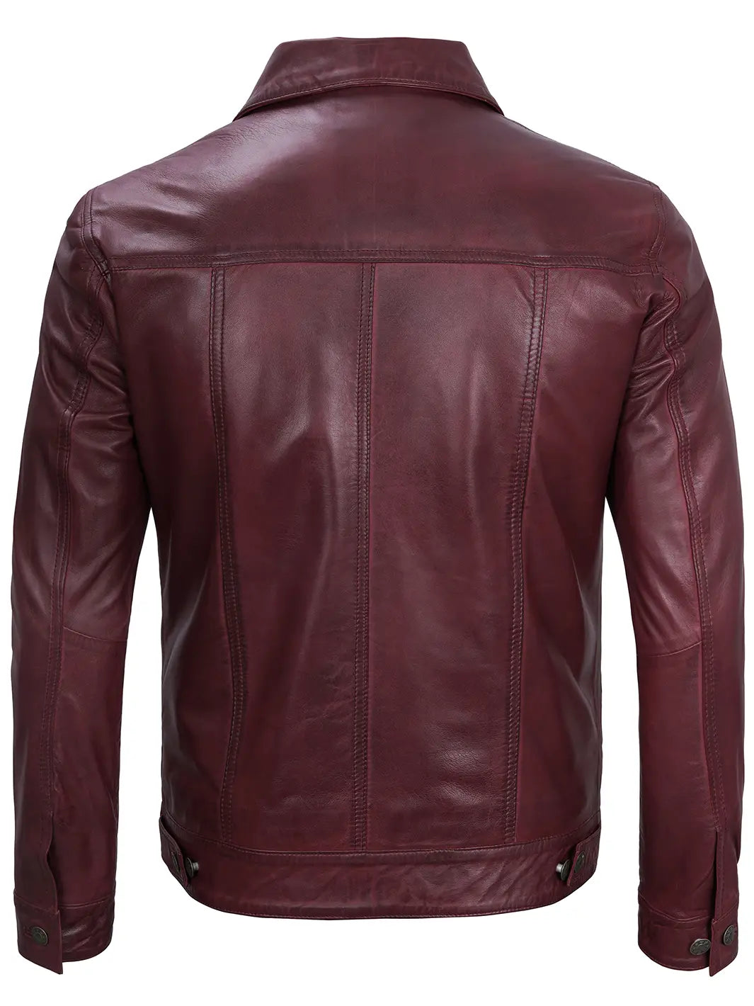 Veste camionneur en cuir marron pour homme