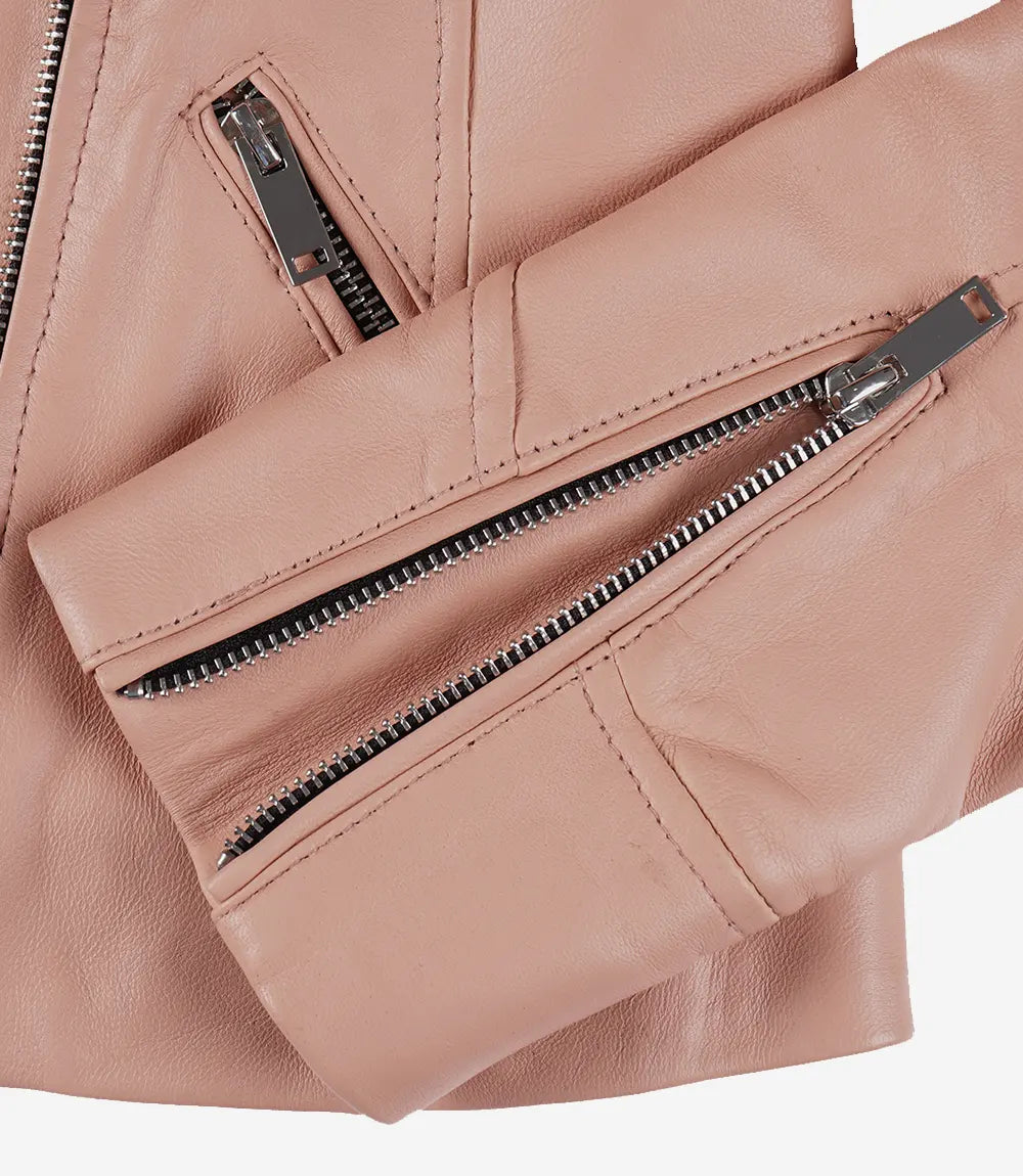Veste Asymétrique En Cuir Motard Femme