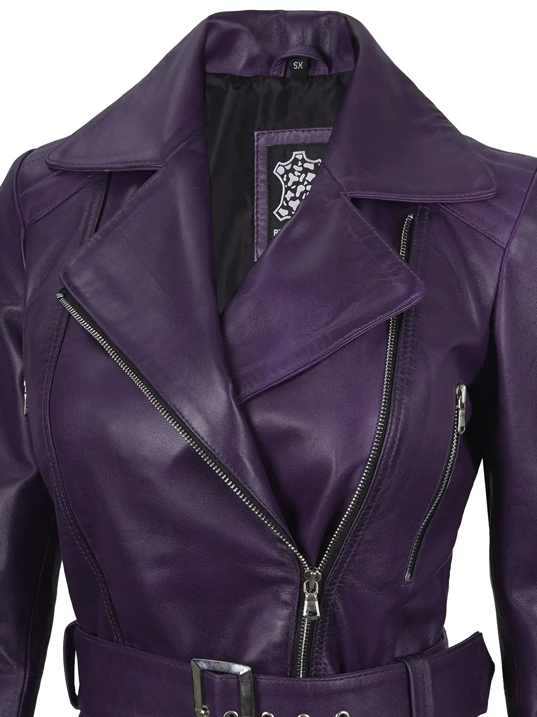 Veste biker femme violette