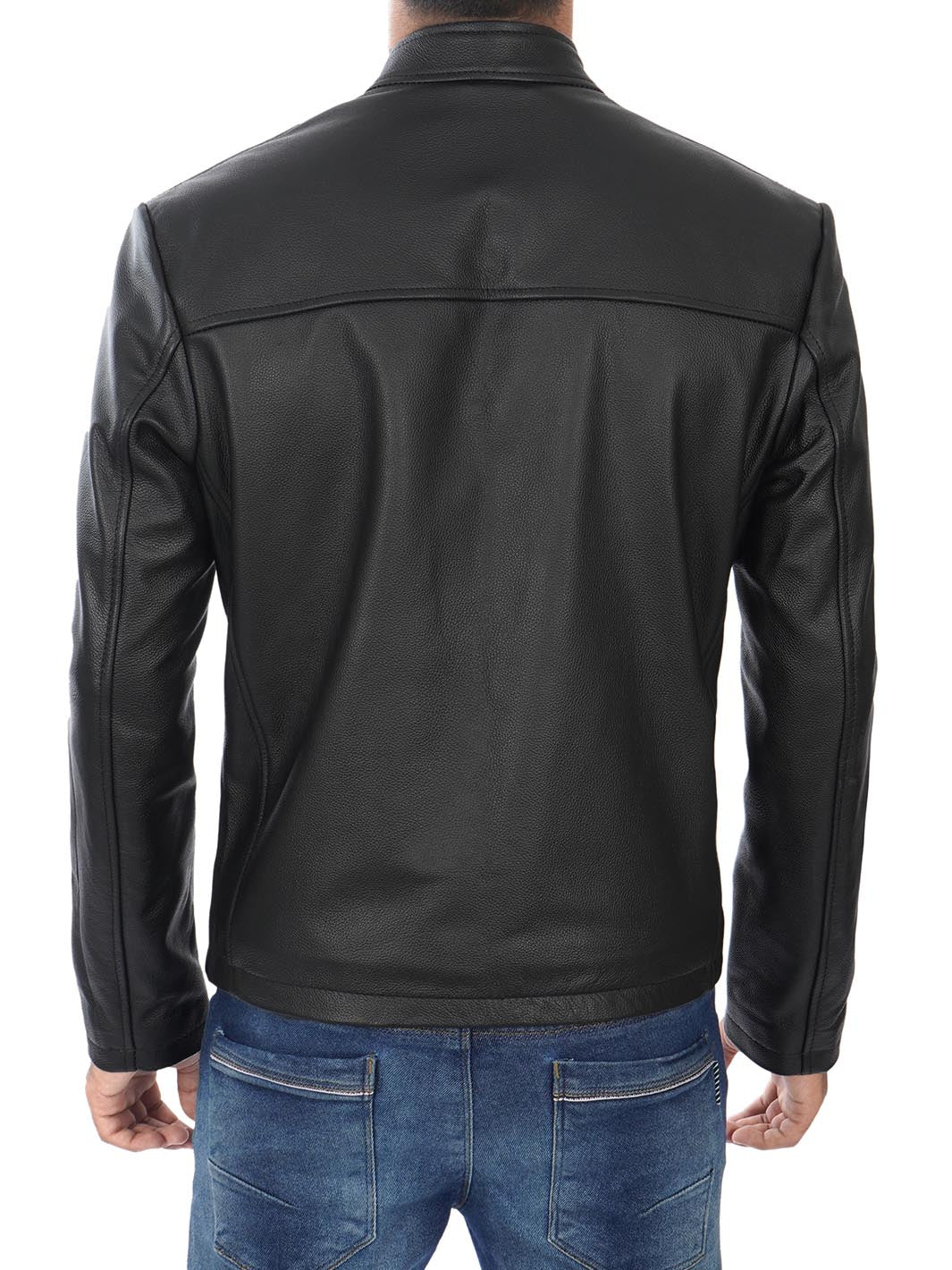 Ricardo Cow Hide Veste en cuir noir pour homme