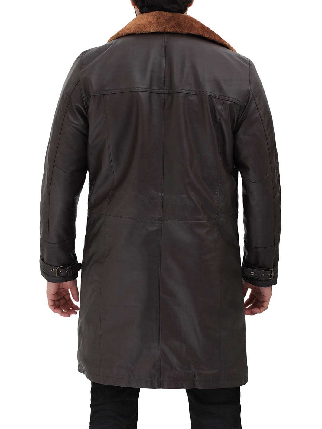 Turlock Manteau en cuir de mouton marron pour homme