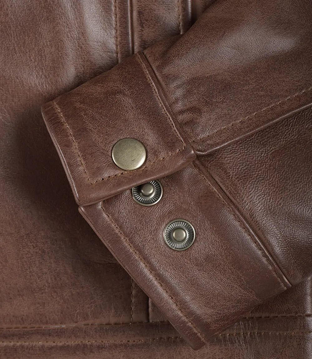 Veste de motard en cuir hommes