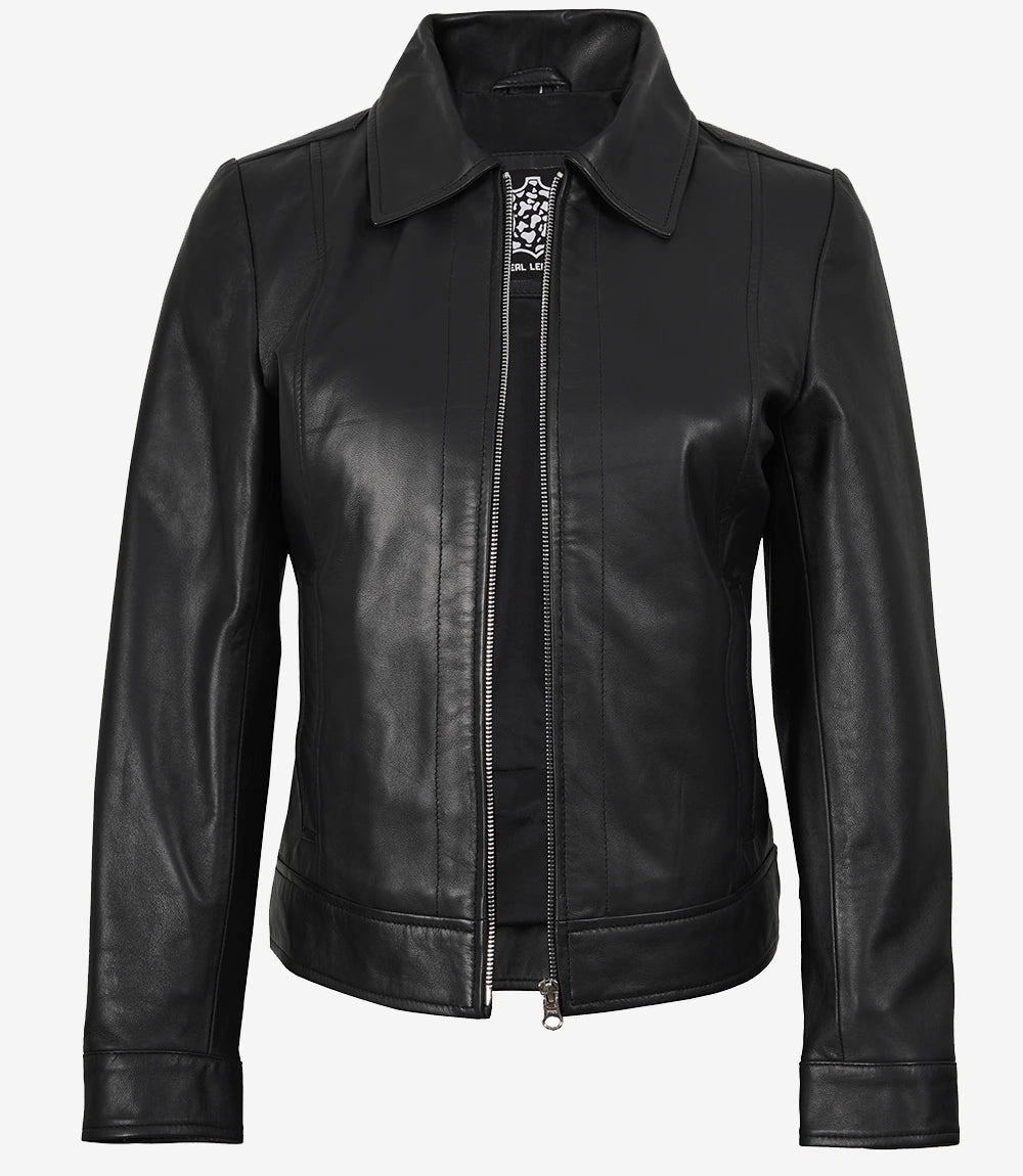 Veste en cuir femme