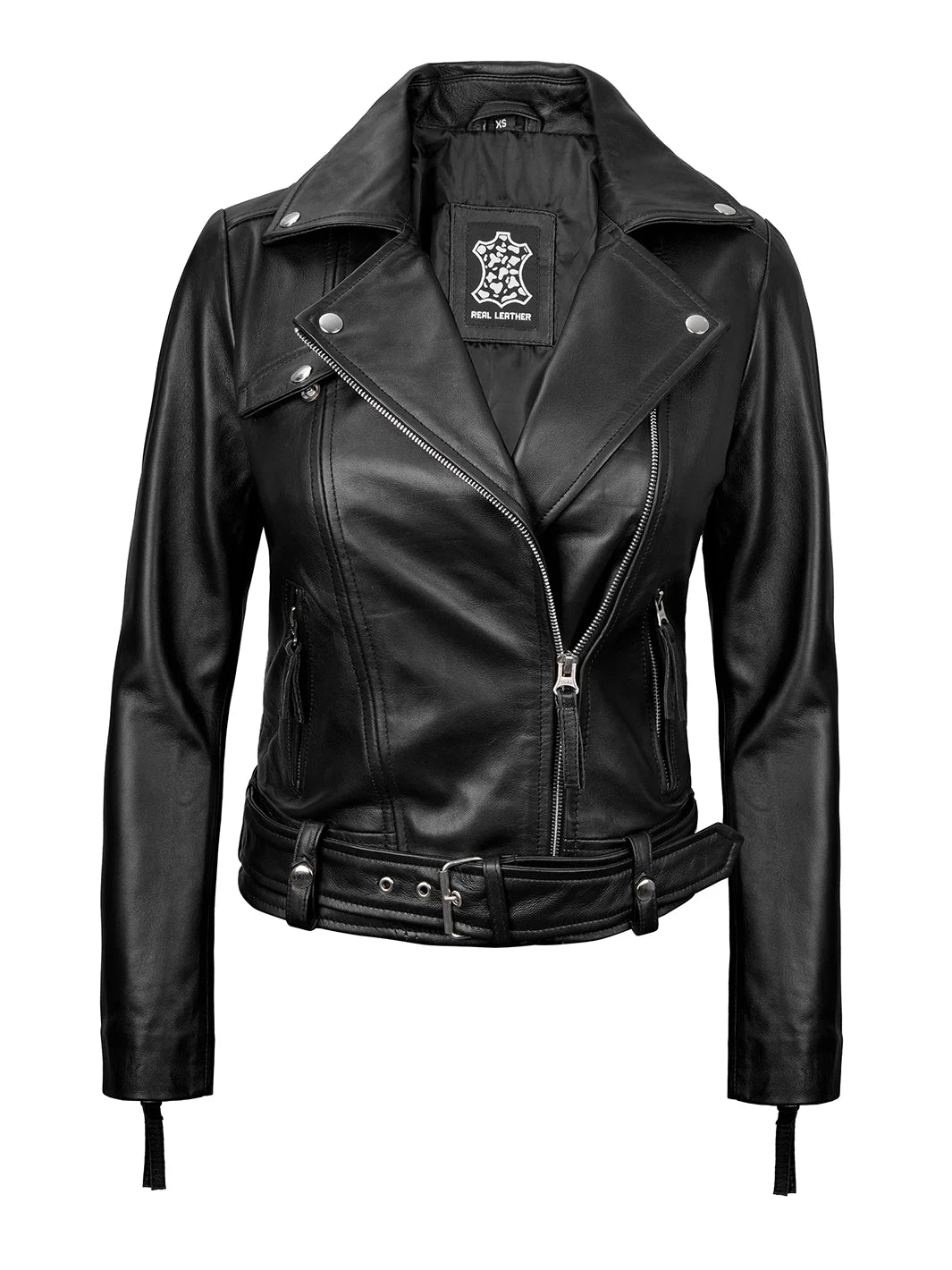 Veste motard noire pour femme