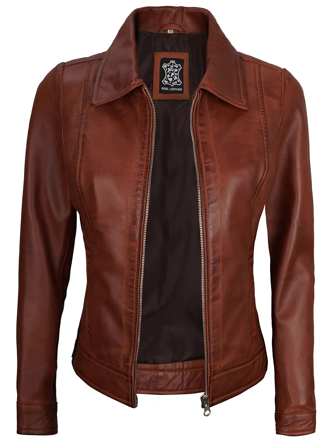 Veste en cuir femme
