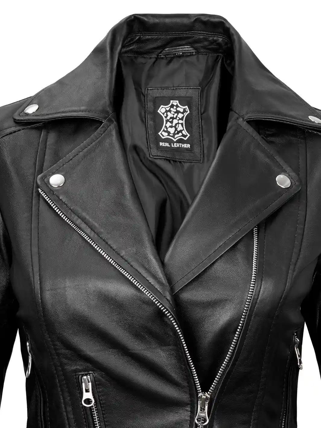 Veste de moto en cuir pour femme