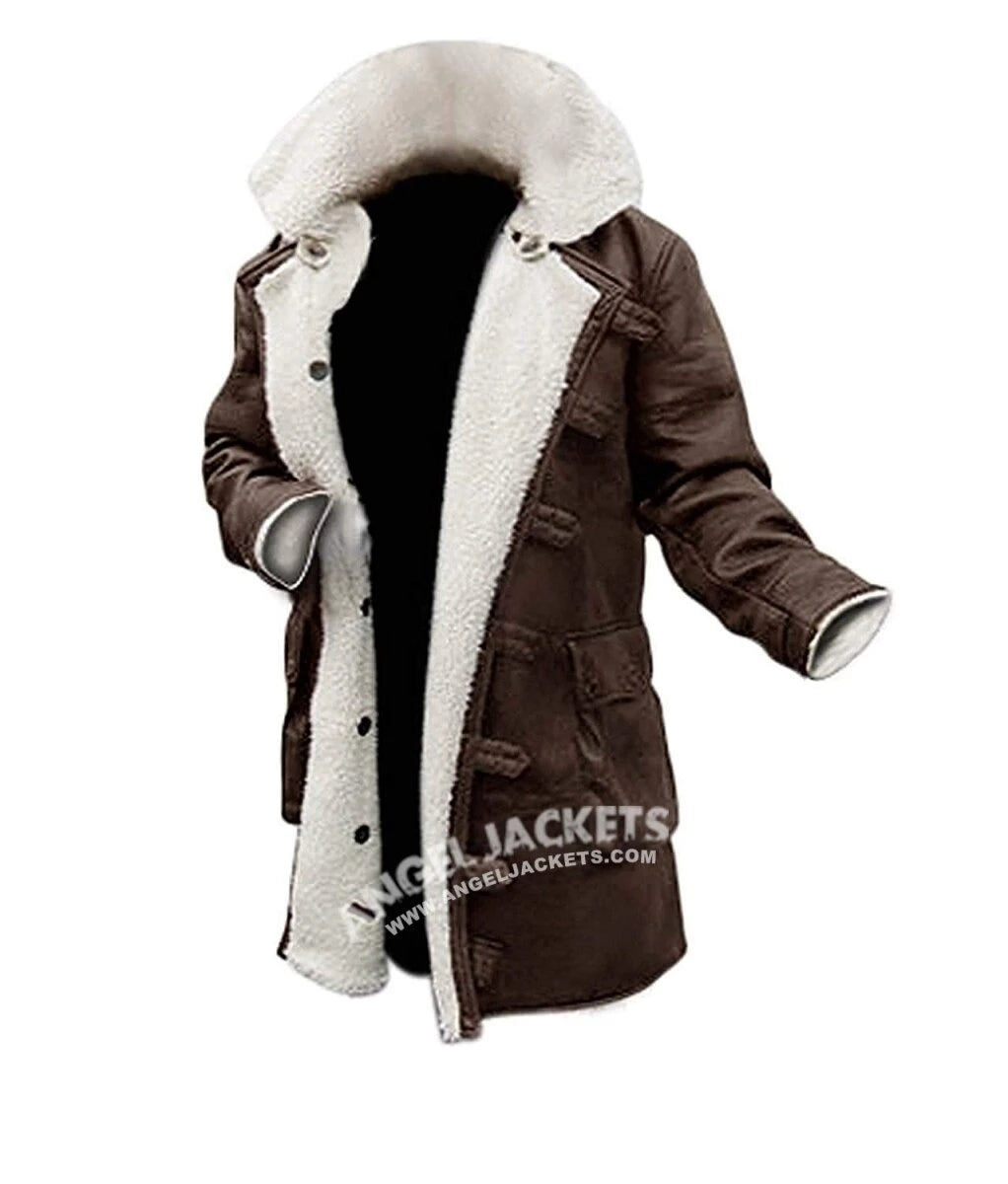 Manteau Sherpa marron foncé pour homme