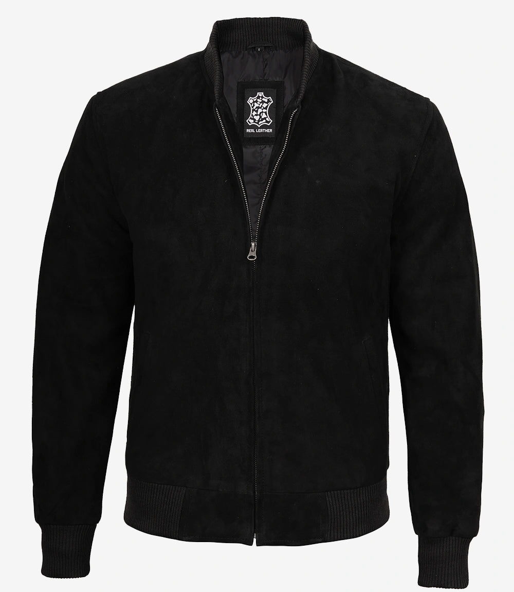 veste en cuir bomber en daim