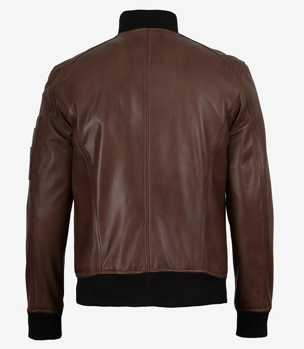 Blouson Aviateur Bomber en Cuir Homme en Cuir