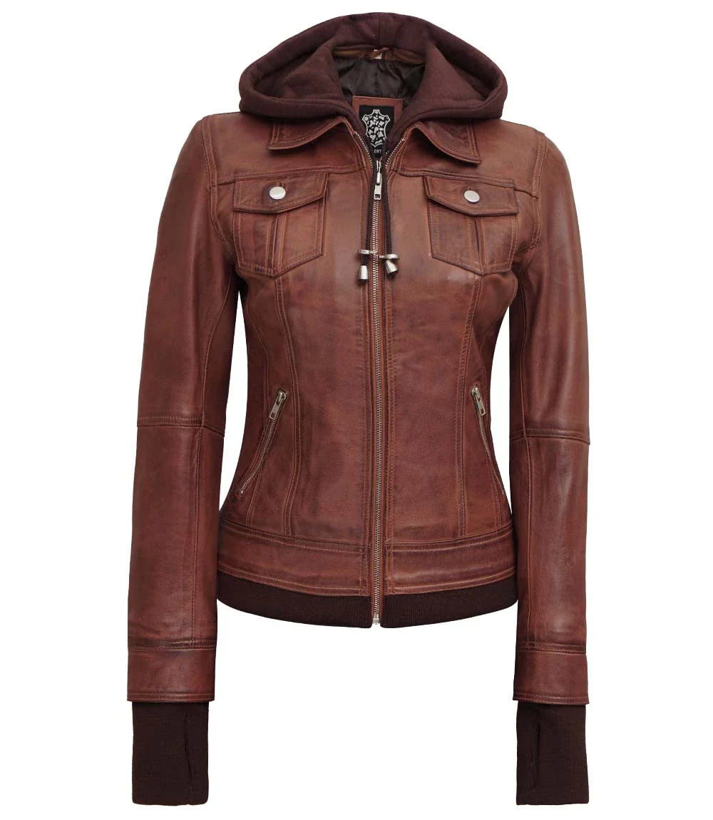 veste à capuche marron foncé