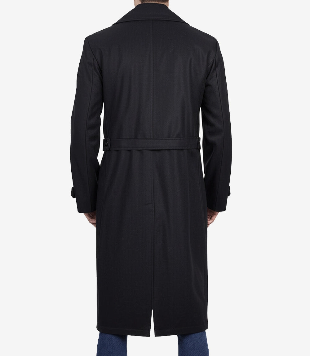 Homme manteau en laine noir