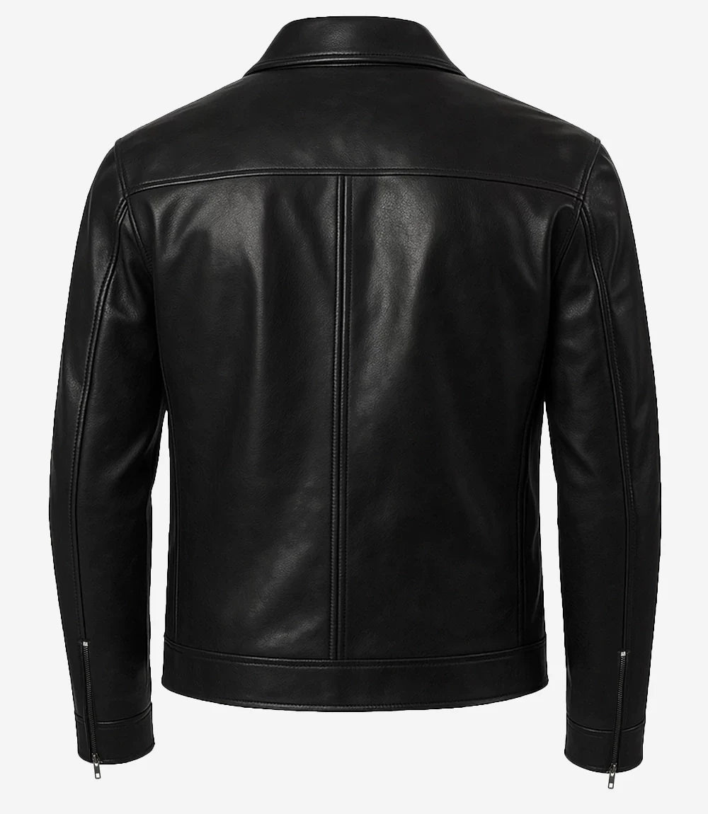 Pour Homme Noir Cuir Blouson
