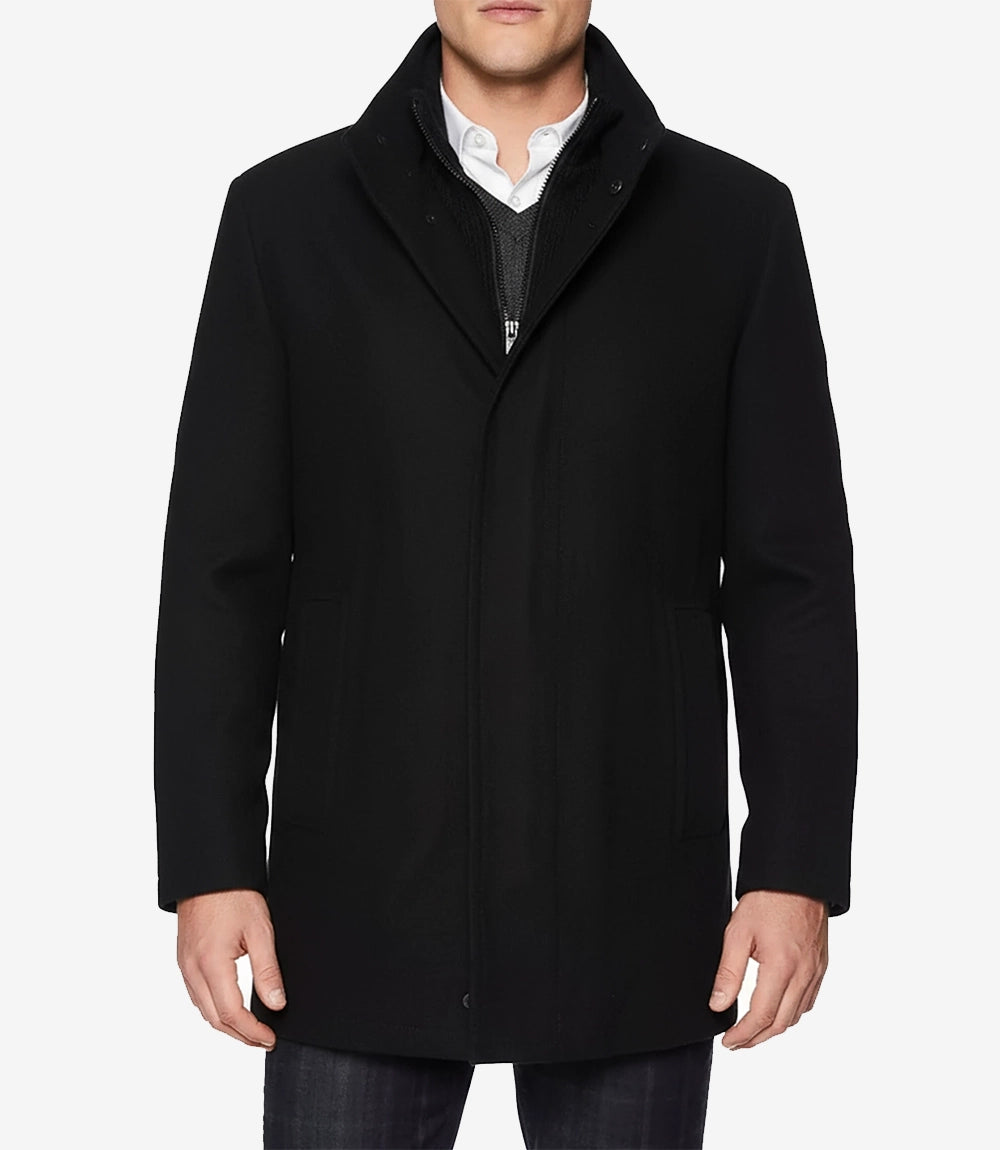 manteau en laine noir
