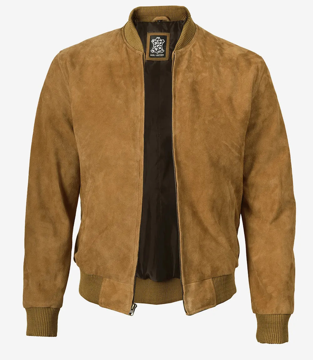 veste en cuir marron pour homme