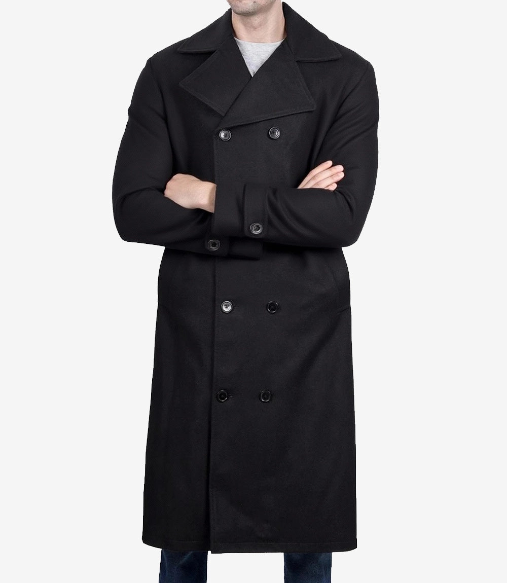 manteau en laine noir