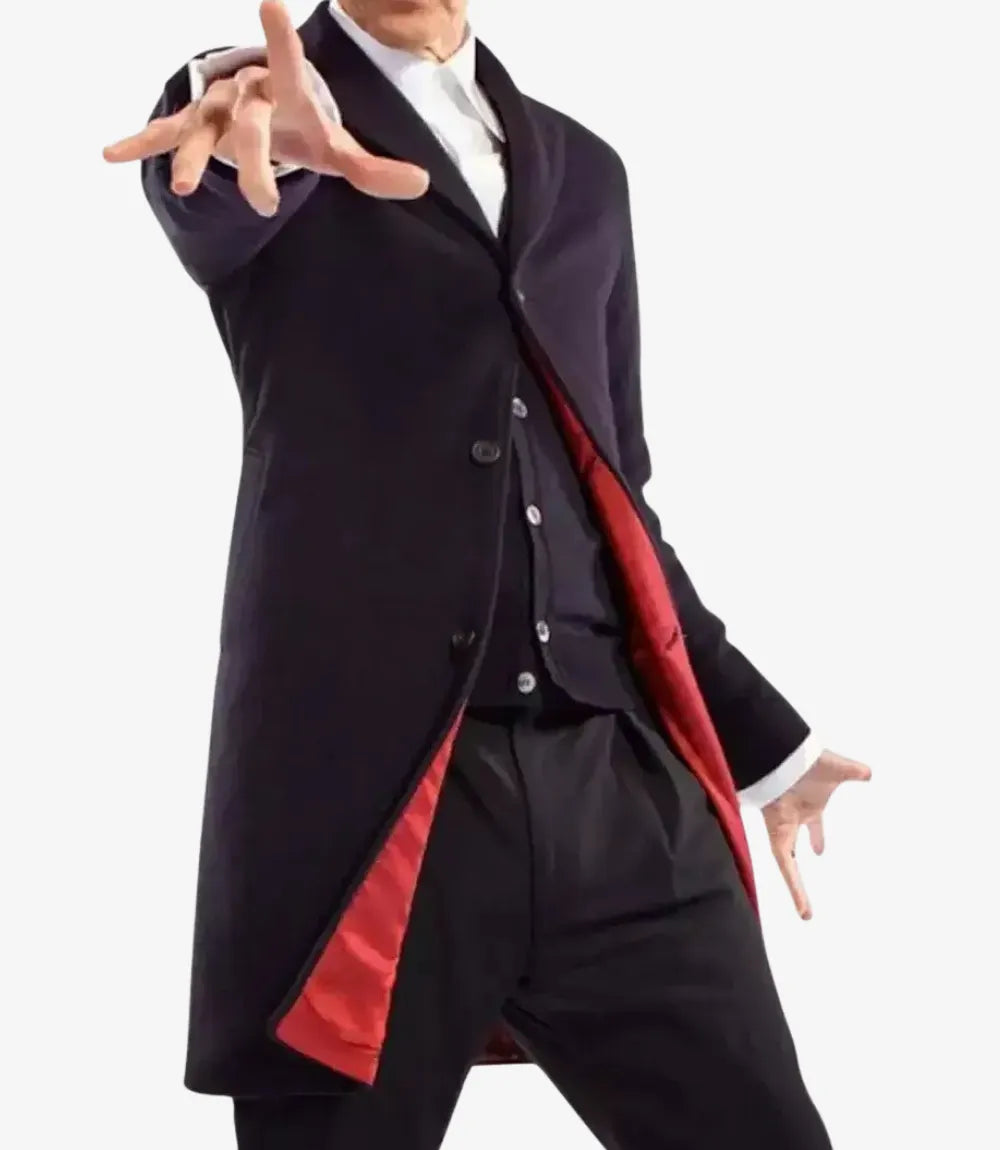 Homme Manteau en laine bleu foncé