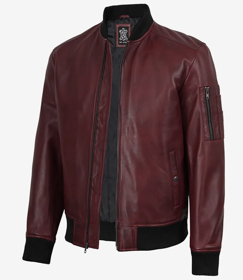 Blouson Aviateur Bomber Pour Homme En Cuir