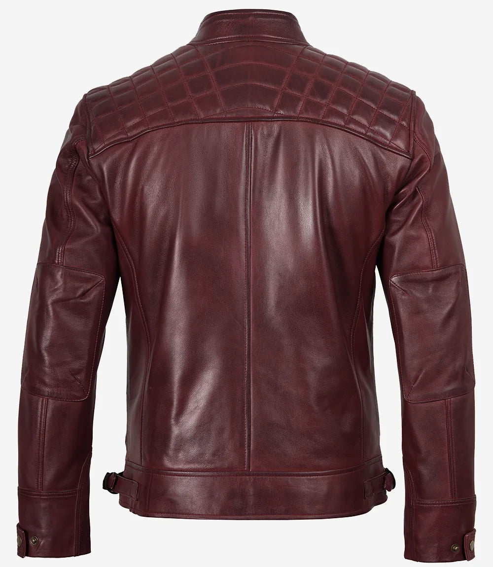 veste en cuir marron pour homme