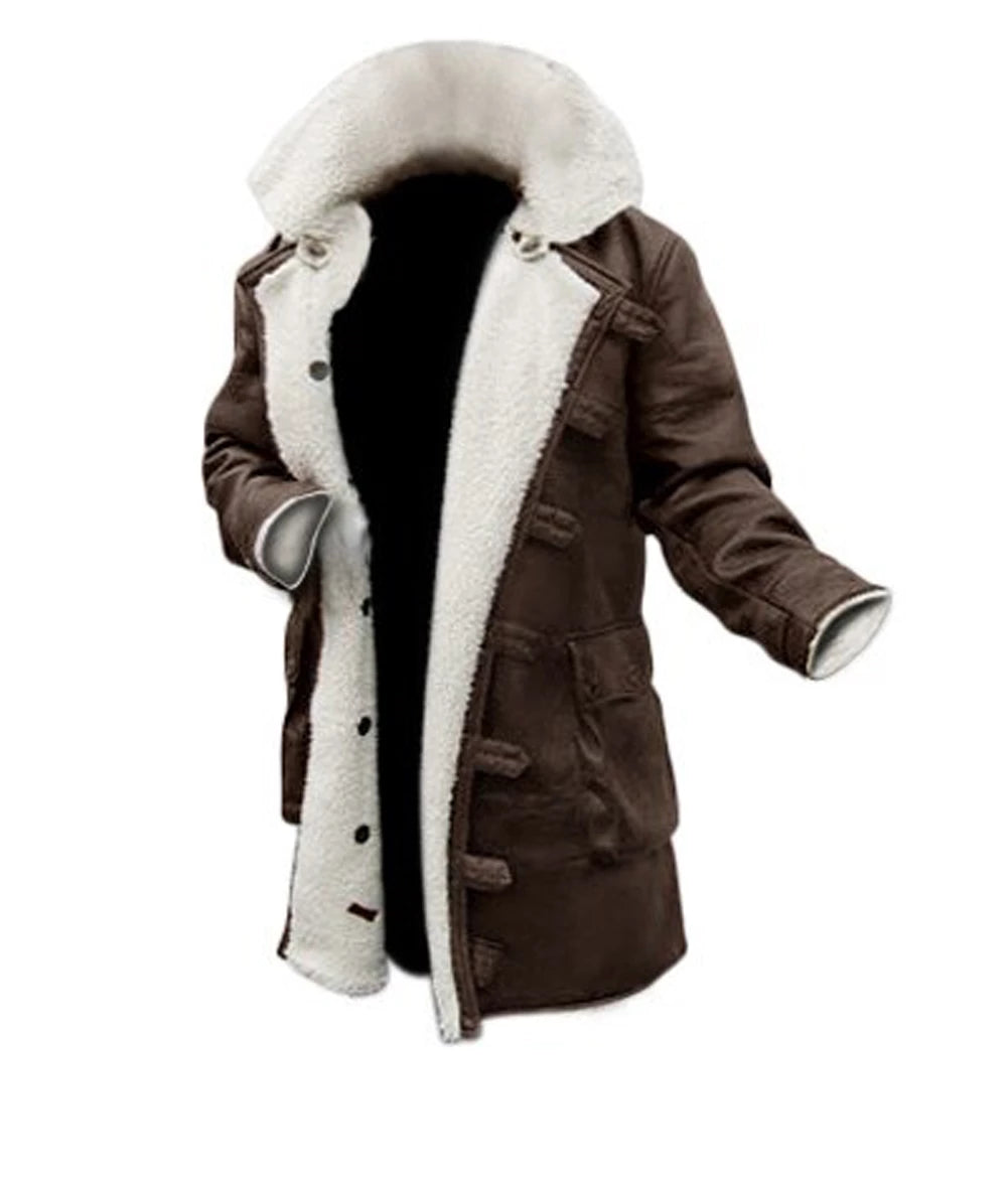 Manteau Sherpa marron foncé pour homme