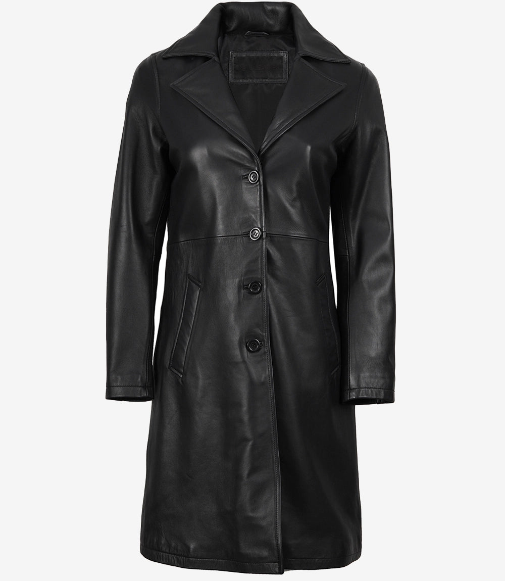 Manteau cuir noir femme