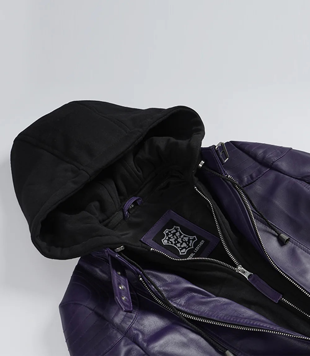 Femmes Violet Véritable Cuir Veste