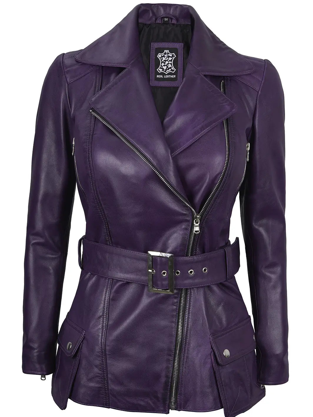 veste en cuir motard femme