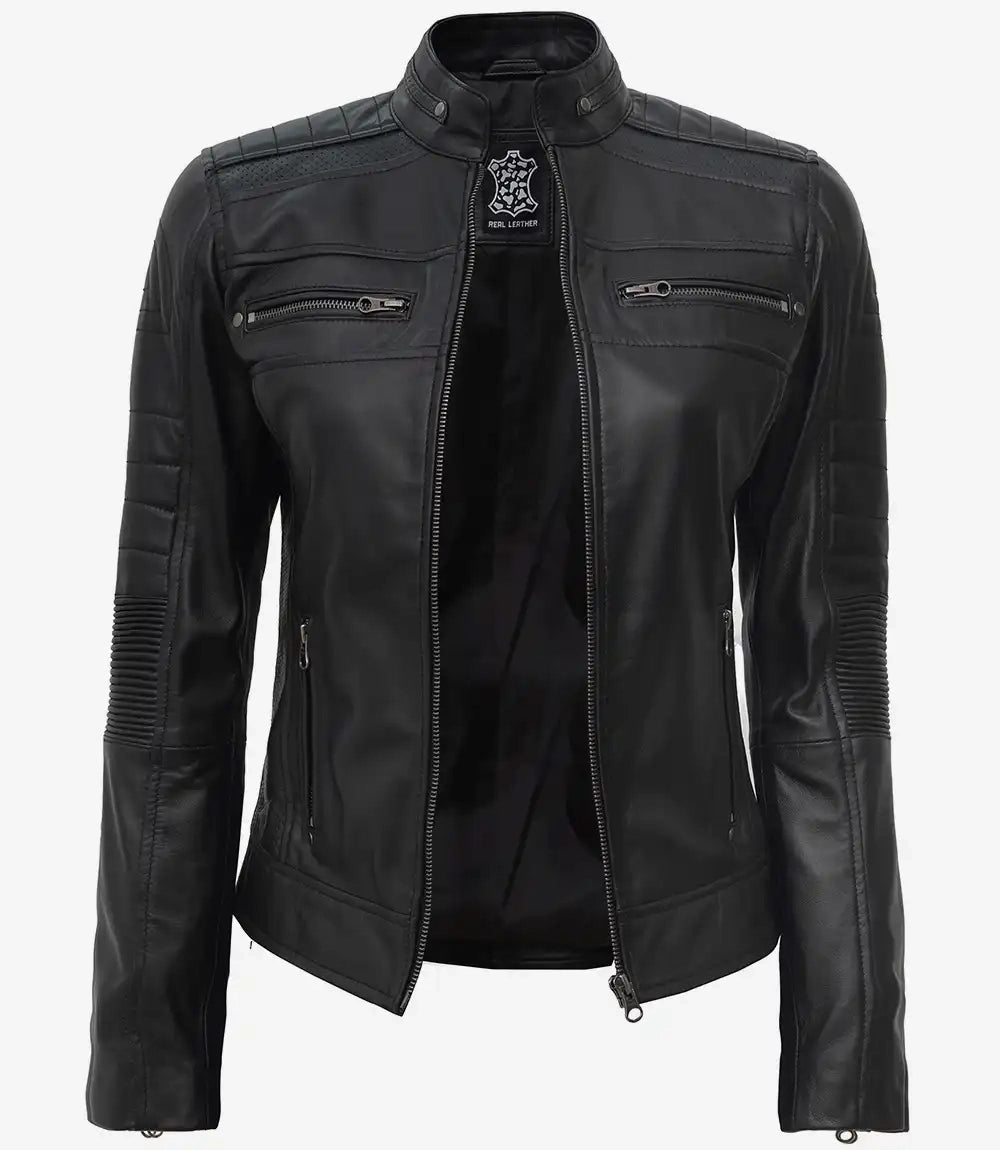 veste en cuir pour femme