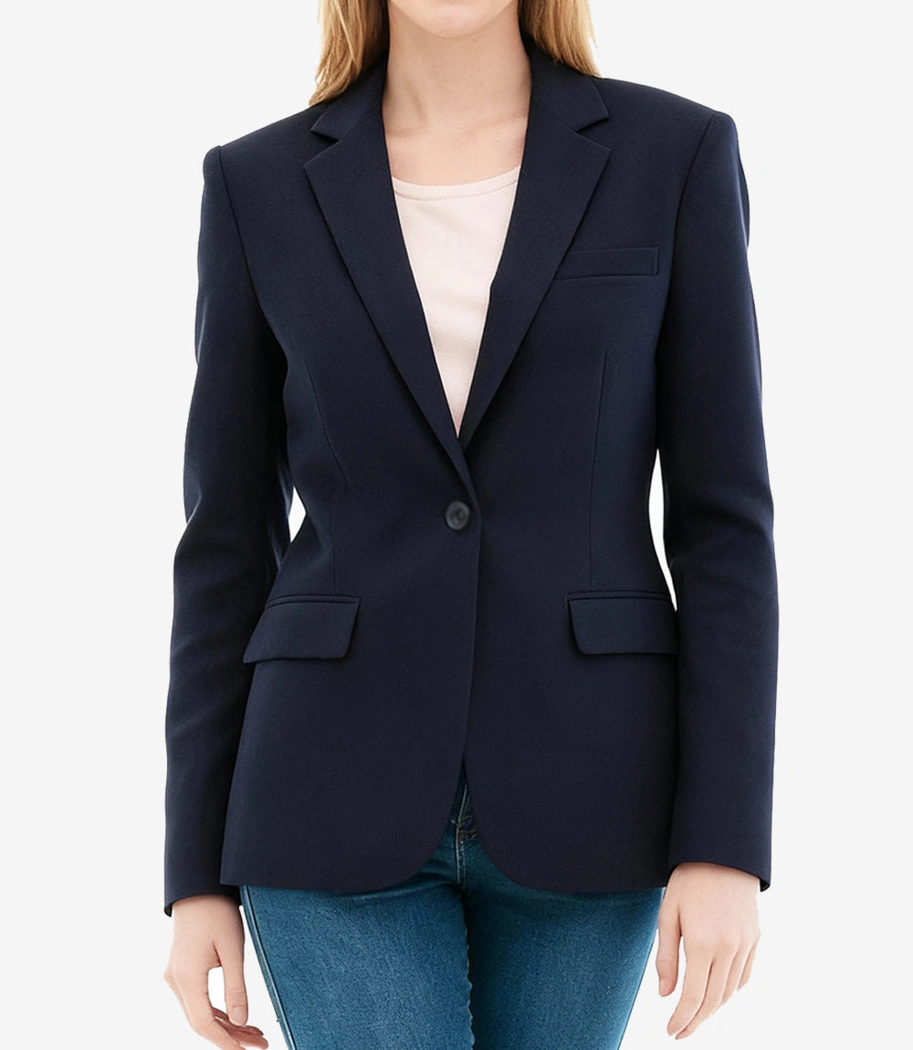 Femme Bleu Marine Blazer En Laine