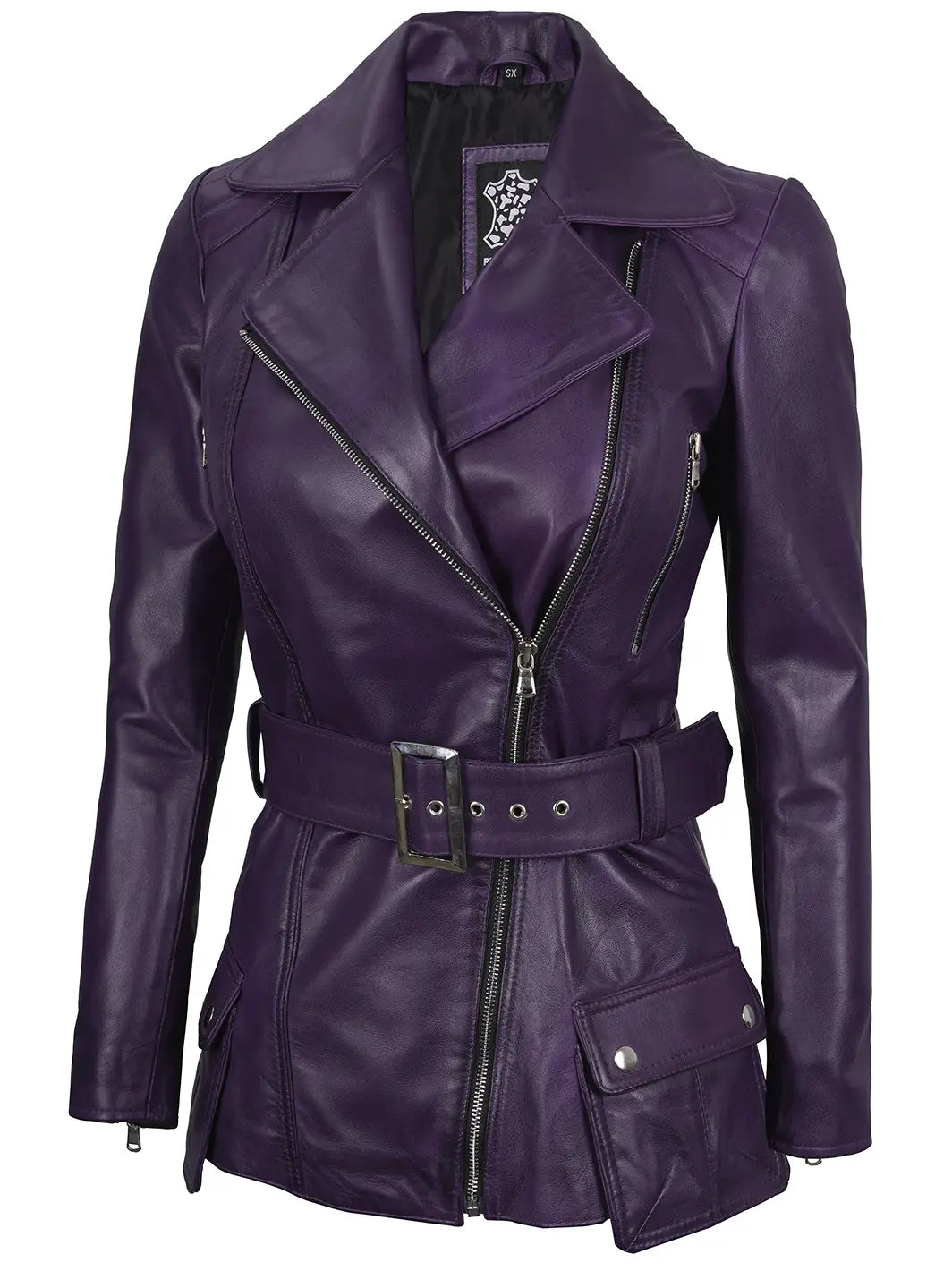 Veste en cuir motard pour femme