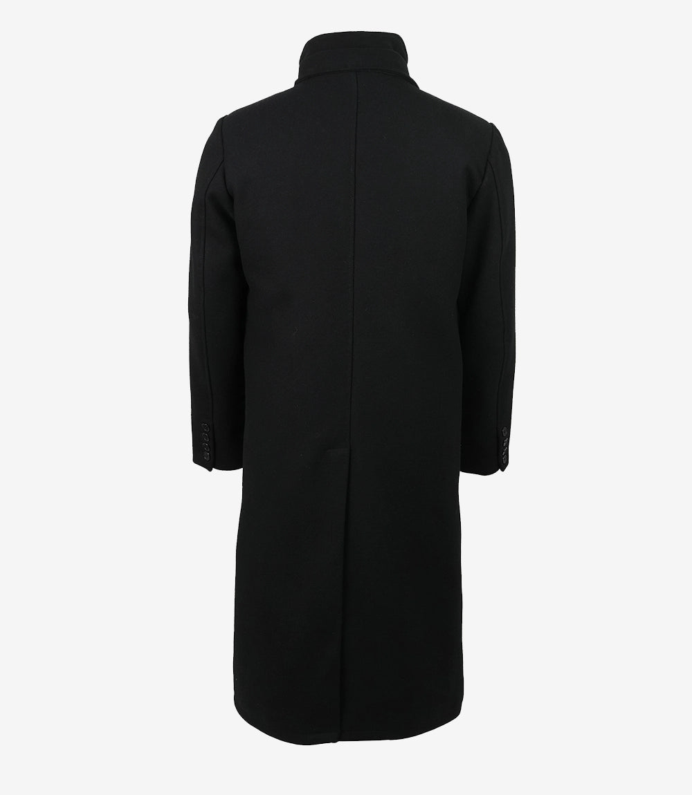Noir Manteau En Laine Avec Gilet Duvet Amovible
